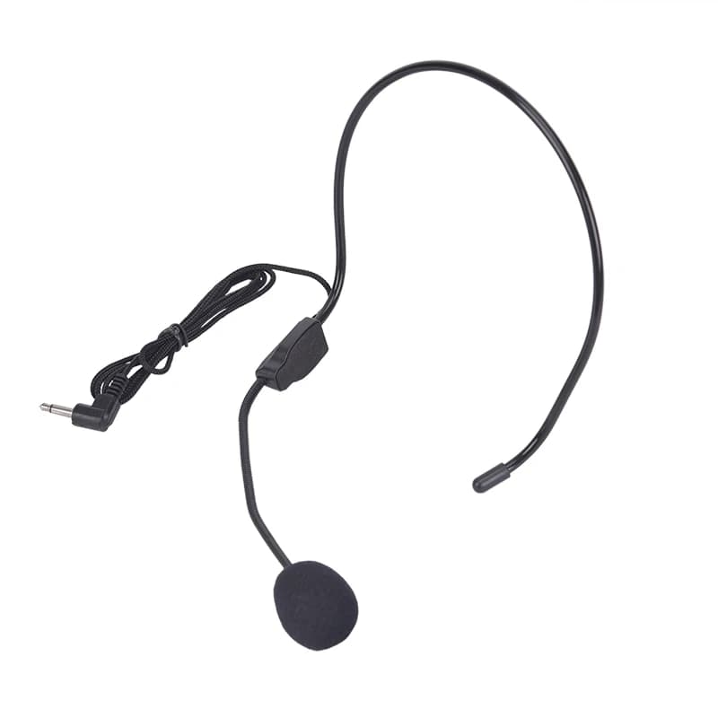 Dynamic Wired Headset Microphone 3.5mm with Moving Coil Earphone and Jack Mic - Portable for Loudspeaker, Tour Guides, Teaching, and Lectures