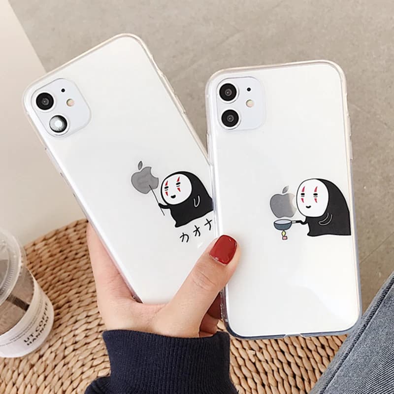 Cute Cartoon Soft Silicone Miyazaki Hayao Spirited Away No Face Man Phone Case for iPhone 11 12 Pro X XS Max XR 8 7 Plus