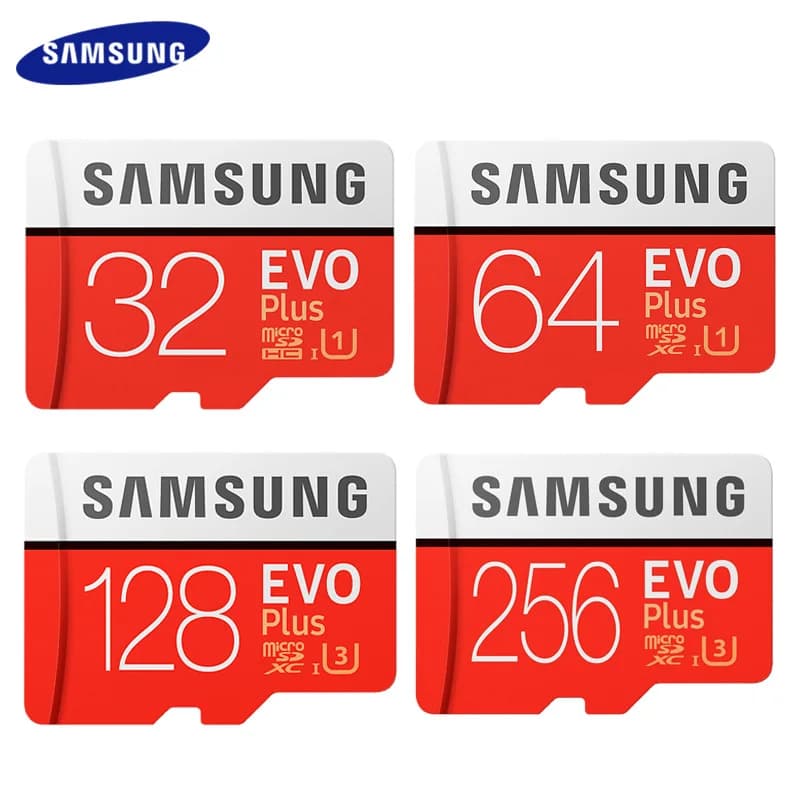 Samsung EVO PLUS Memory Card 256GB - High Speed 100 MB/S, Class 10 U3 TF Cards, UHS-I, 128GB, 64GB, 32GB Micro SD Card