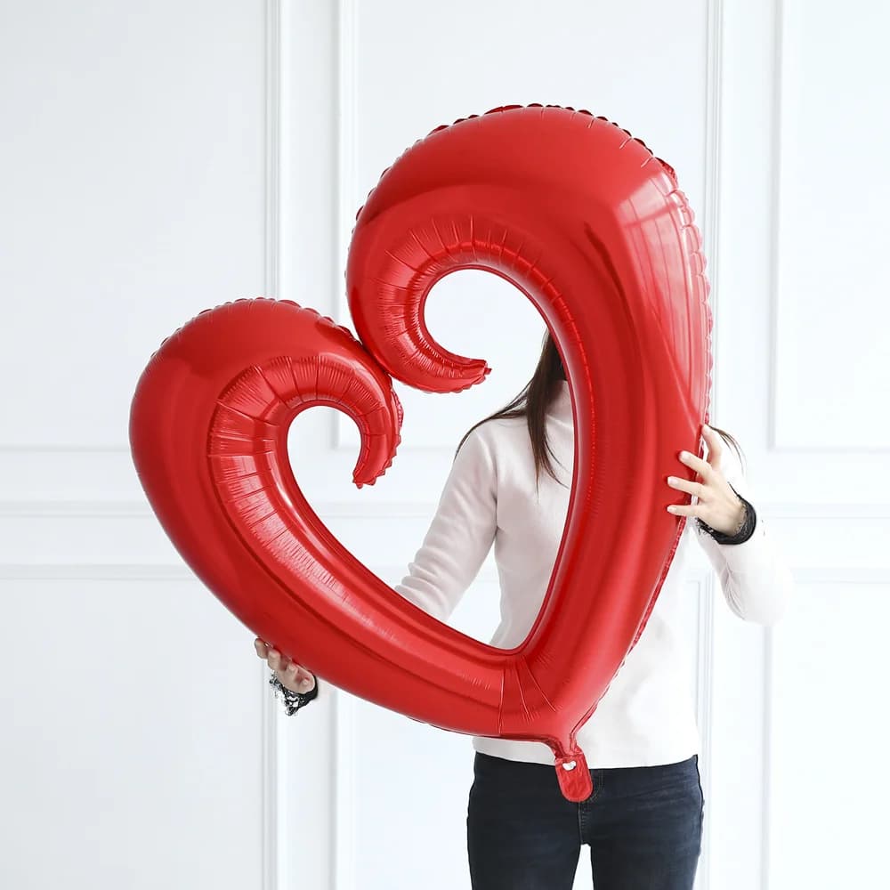 Valentine's Day/Wedding Party Decorations: Red Heart Globos - 18/30/40 inch Giant Hollow Heart Shape Foil Balloons