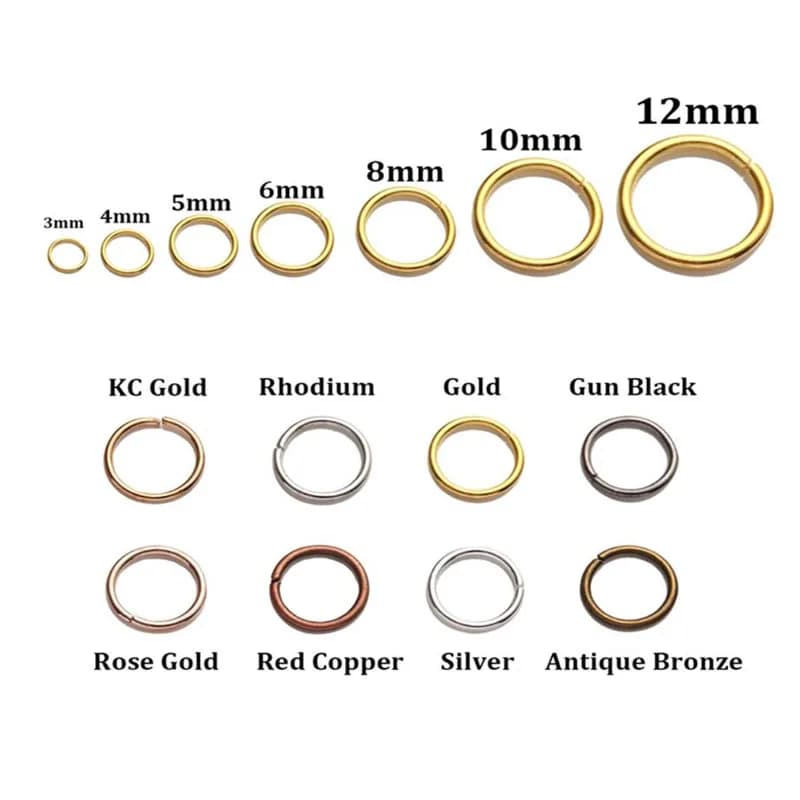 200pcs/Lot Gold Silver Loop 4-10mm Open Jump Rings for DIY Jewelry Making Necklace Bracelet Findings