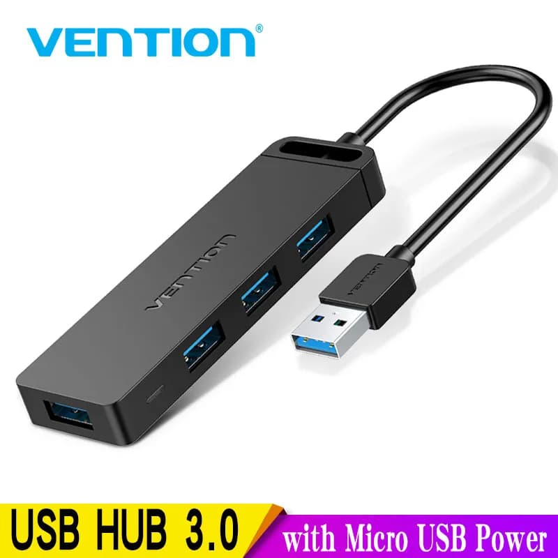 New Vention USB 3.0 4-Port Adapter Multi USB 2.0 Splitter High Speed OTG for Macbook, PC, and Computer Accessories - USB Type-C Hub