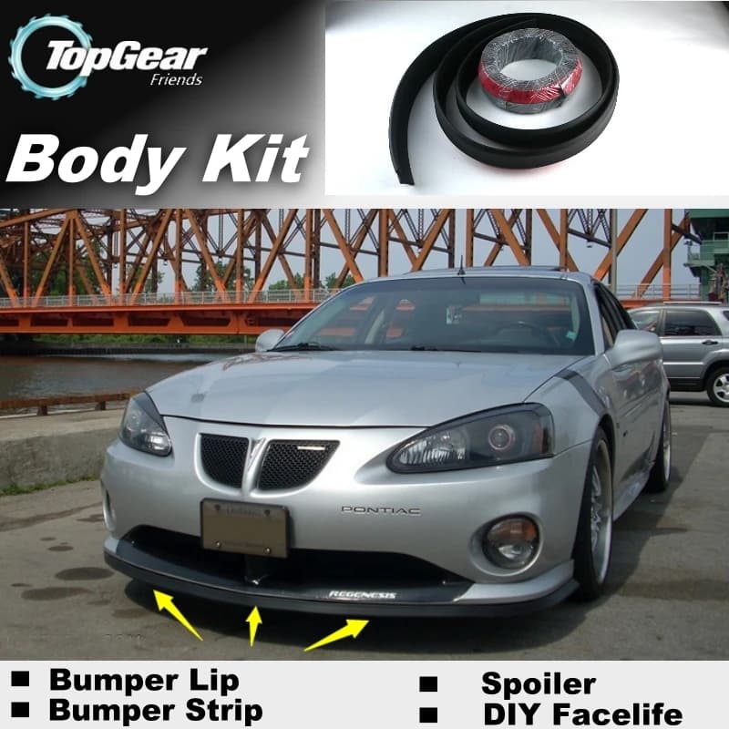 Front Spoiler Skirt with Bumper Lip Deflector Lips for Pontiac Grand Prix - TopGear Friends Car View Tuning Body Kit Strip