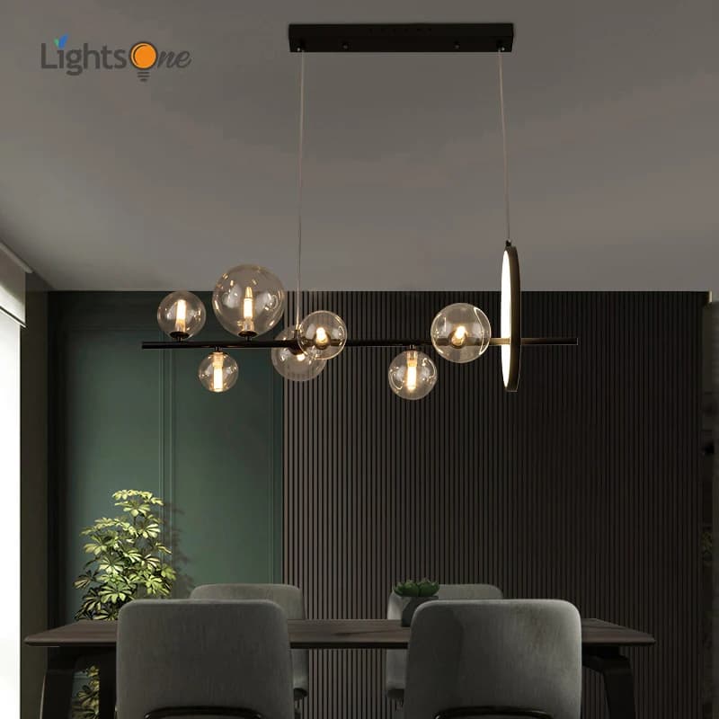 Light Luxury American Industrial Style Lamp for Restaurants - Creative Bar Table Glass Bubble Chandelier