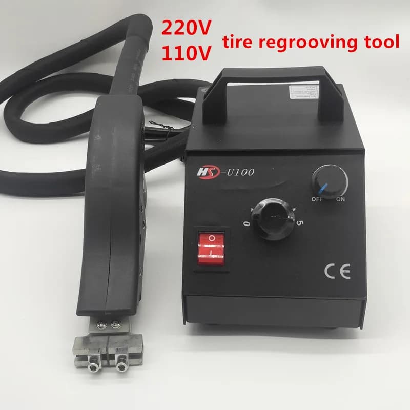 350W Tire Regrooving Tool with Free 2 PCS Knives - Car Tire Rubber Tyres Blade Iron Tire Regroover Cutting Machine for 110V/220V