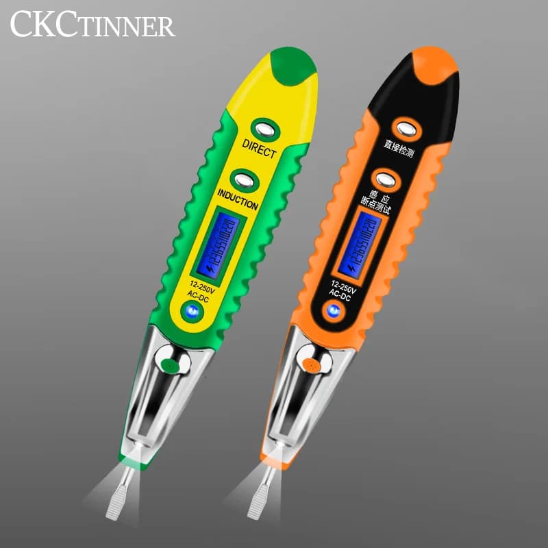 LCD Display Voltage Detector Test Pen for Electrician with MultiDigital AC DC 12-250V Tester Screwdriver