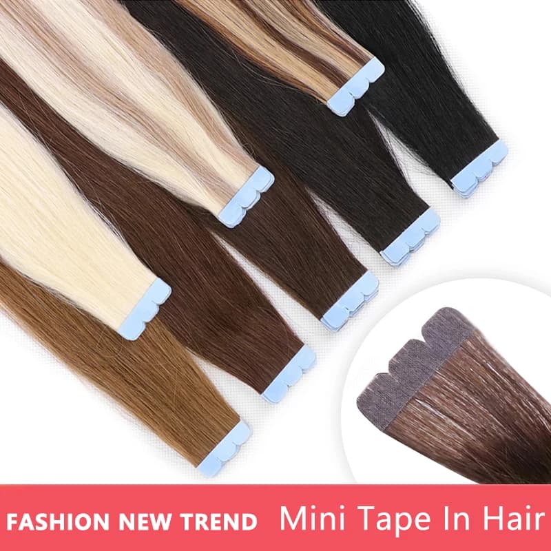 Mini Tape-in Hair Extensions Machine with Micro Interface for Remy 100% Human Hair Extensions - 3x0.8cm Adhesive Invisiable by MRSHAIR