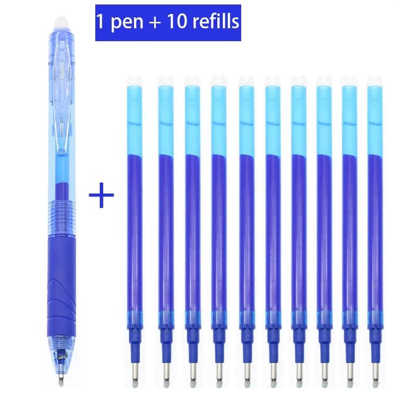 0.5mm Erasable Gel Pen Set with Blue, Black, Green, and Red Ink - Magic Erasable Refill for School and Office Writing Tools