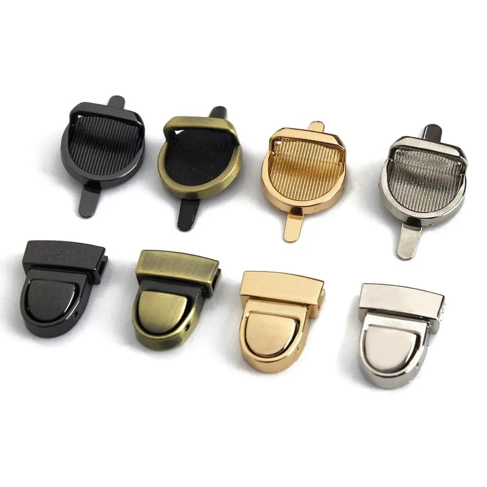 Metal Push Lock Tongue Snap for Bags, Briefcases, and Leathercraft: Decorative Clasp Closure - 1 Piece