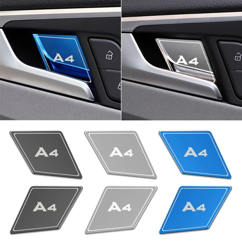 4pcs Audi A4 2016-2019 Car Interior Door Handle Bowl Trim Cover Sticker - B6 B8 B7 B9 B5 Car Accessories