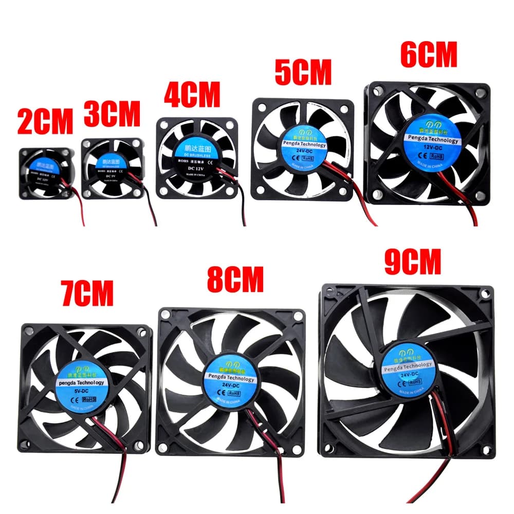 3D Printer Parts 4010 4020 5010 6010 Cooling Fan 4CM 5CM 6CM 5V 12V 24V 2Pin USB Turbo Brushless Blower Fan for Computers