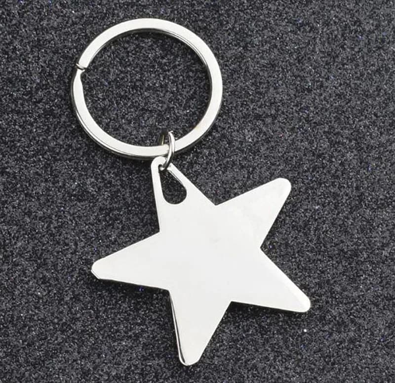 Metal Star Keychain Pentagram Charm Car Keyring Party Gift Jewelry 3063