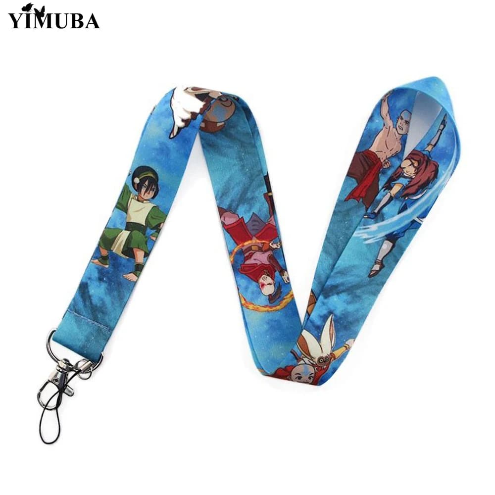 YIMUBA Avatar:The Last Airbender Lanyard Keychain Cartoon Figures Print Ribbon Hang Rope Cell Phone Neck Strap Anime Accessories