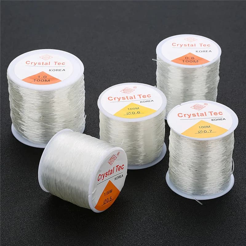 3.5M-100M Plastic Crystal DIY Beading Stretch Cords Elastic Line - Jewelry Making Supply