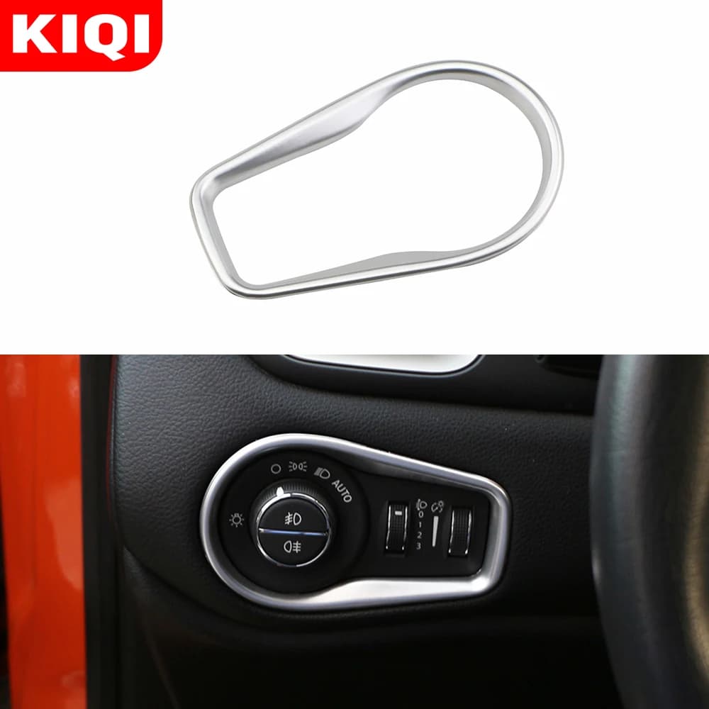 Jeep Renegade 2013-2019 Headlight Adjustment Button Frame Cover - Interior Matte Decoration for Auto Accessories and Car Styling