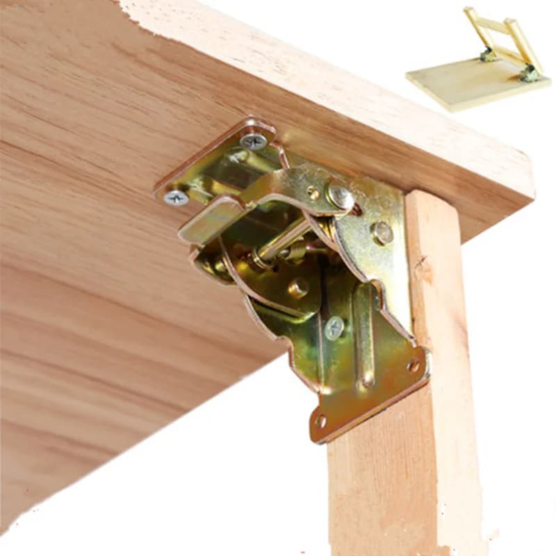 Self-Locking Folding Hinge - 90 Degrees: Ideal for Dining Tables, Lift Support, Connection Cabinet Hinges & Furniture Hardware Accessories