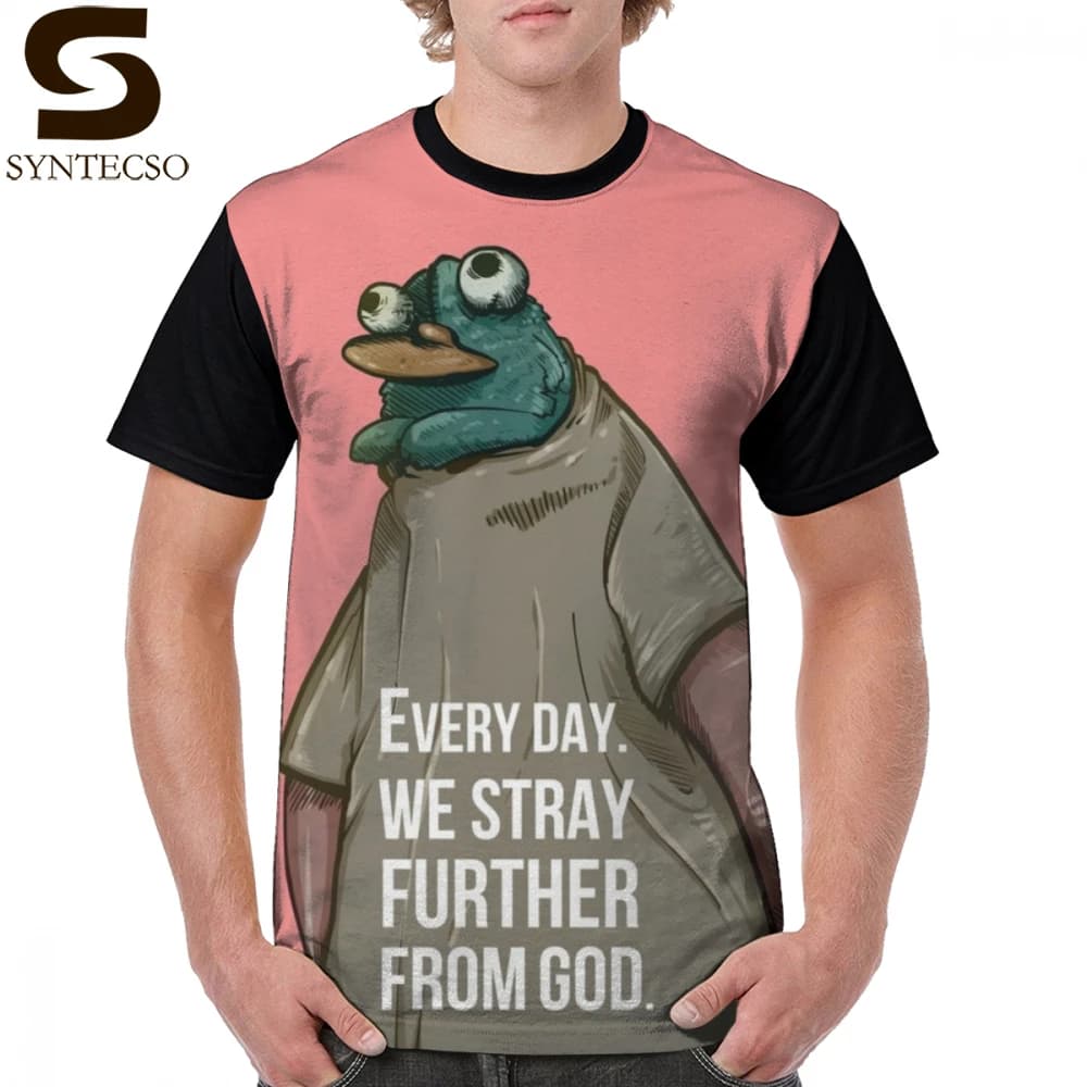 Perry Platypus Every Day We Stray Further From God T-Shirt - Polyester Tee Shirt for Men - 5X Short-Sleeve Tshirt