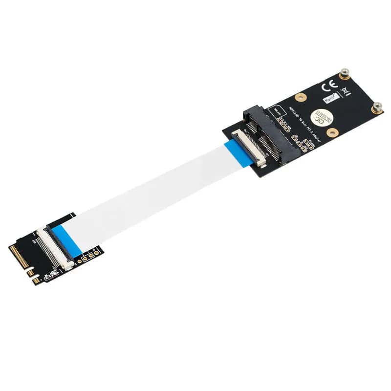 M.2 NGFF Key A/E/A+E to Mini PCI-E Adapter with FPC Cable for WiFi Wireless Adapter, Half-size & Full-size Mini PCI-E Network Card Compatible