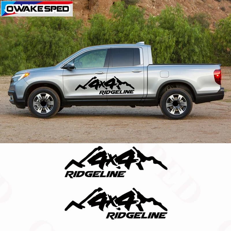 Waterproof Mountain 4X4 Graphics Vinyl Decals for Honda Ridgeline Sport Black Edition - Car Body Door Side Decor Sticker