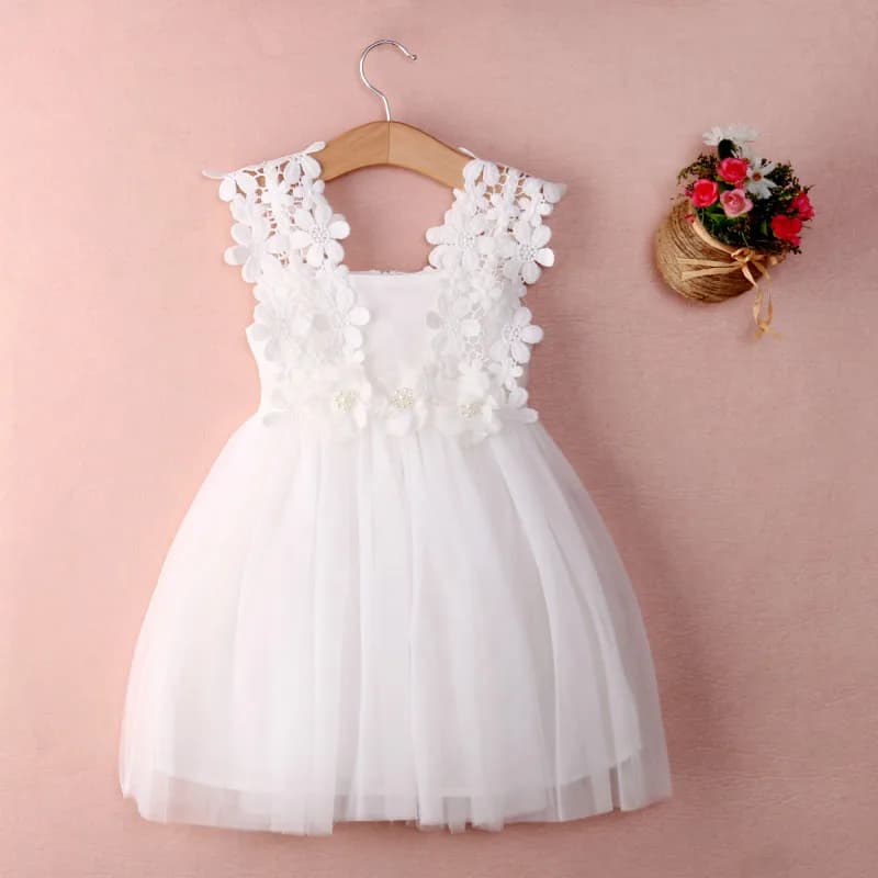 Girls' Lace Tulle Flower Gown - Perfect for Christmas Parties and Special Occasions, Bridesmaid, Thanksgiving, and Sundress