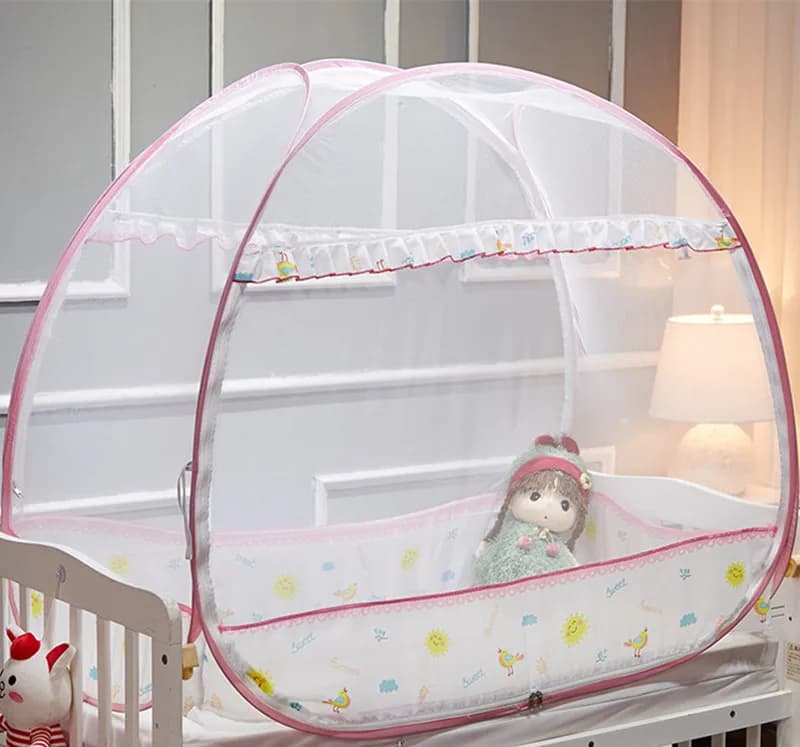 Portable Baby Crib with Mosquito Netting - Infant Bed Anti-mosquito Tent for Mongolian Yurts, Children, and Camping