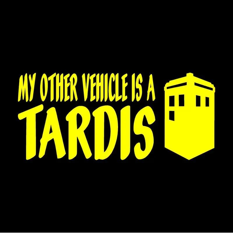 TARDIS Doctor Who Decal Car Window Bumper Sticker with My Other Vehicle Is a TARDIS Design