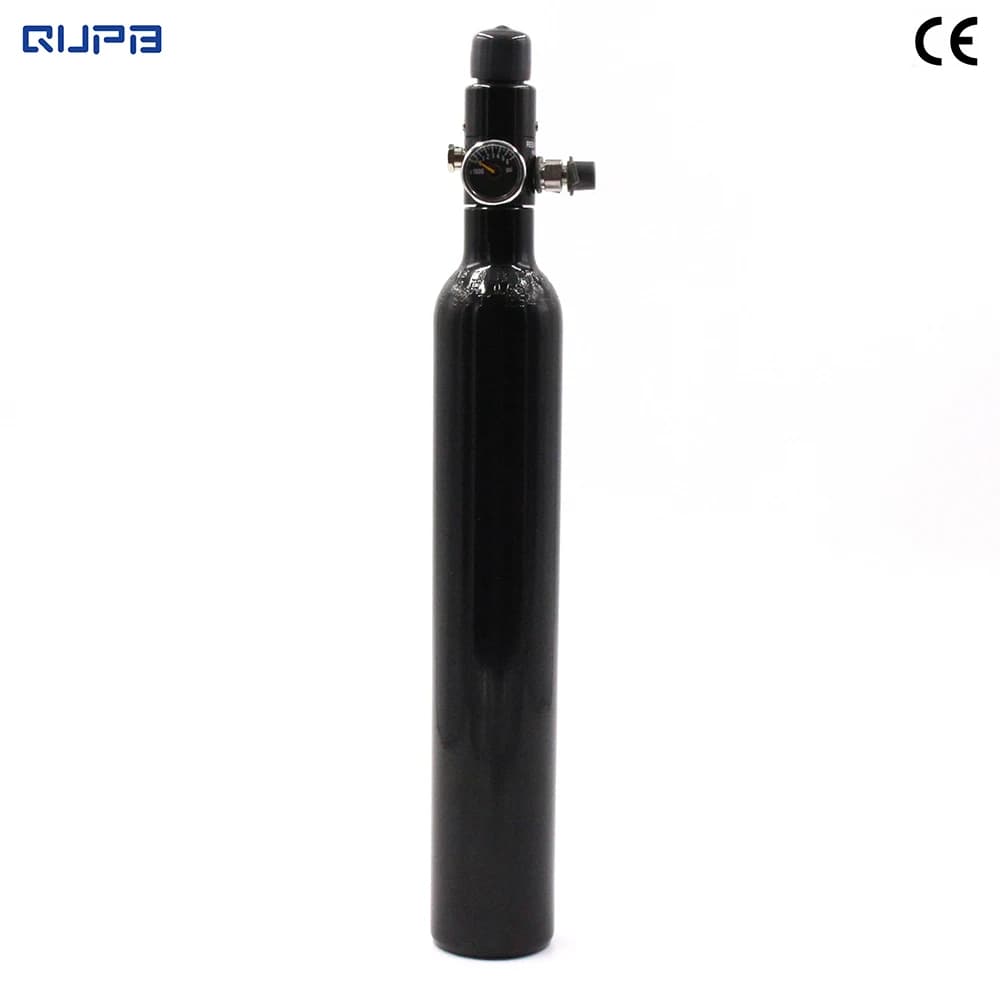 PCP Paintball Equipment: 0.38L Gas Tank Compressed Air High Pressure Cylinder - 3000PSI with Regulator, 5/8-18UNF Thread TKU038