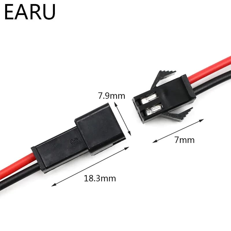 10 Pairs 15cm JST SM 2P 2Pin Male to Female Wire Connector for LED Strips Lamp Driver - Quick Adapter