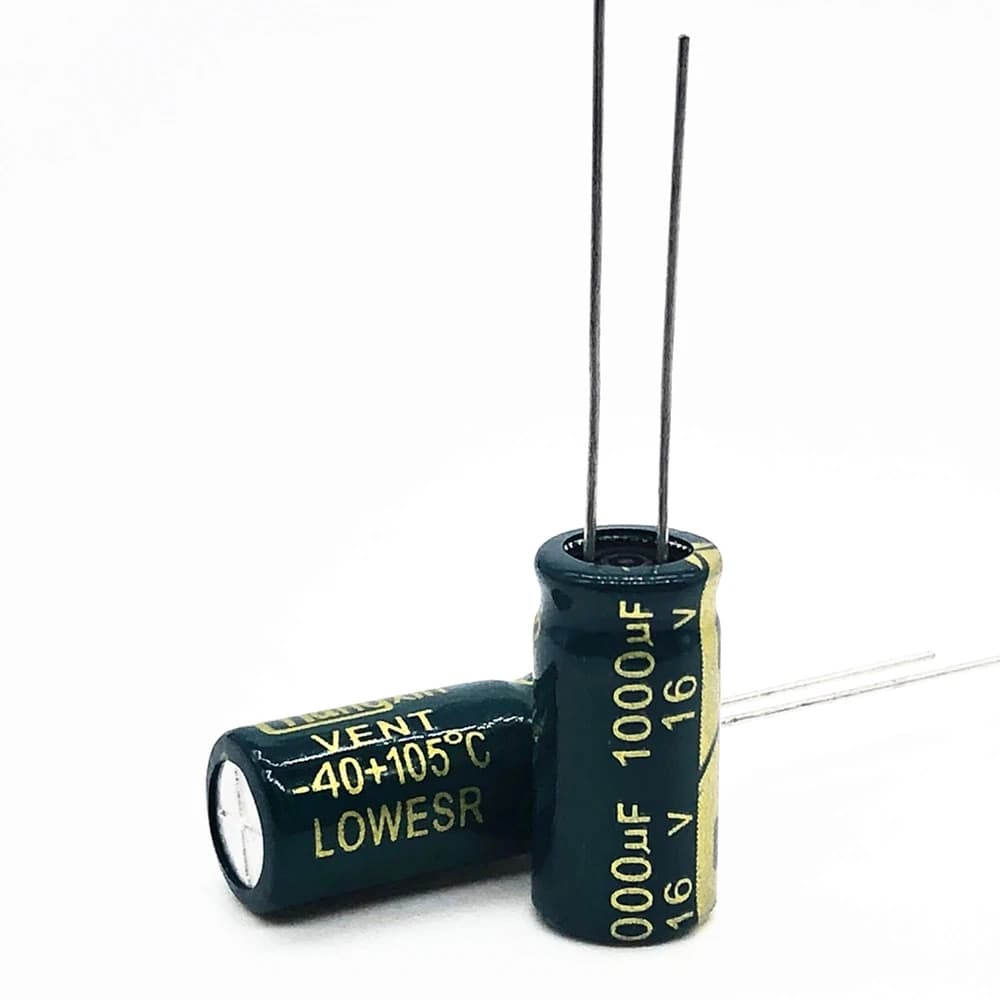 10Pcs 1000UF 16V Aluminum Electrolytic Capacitor, High Frequency Low Impedance, 8x16mm, 20% Tolerance