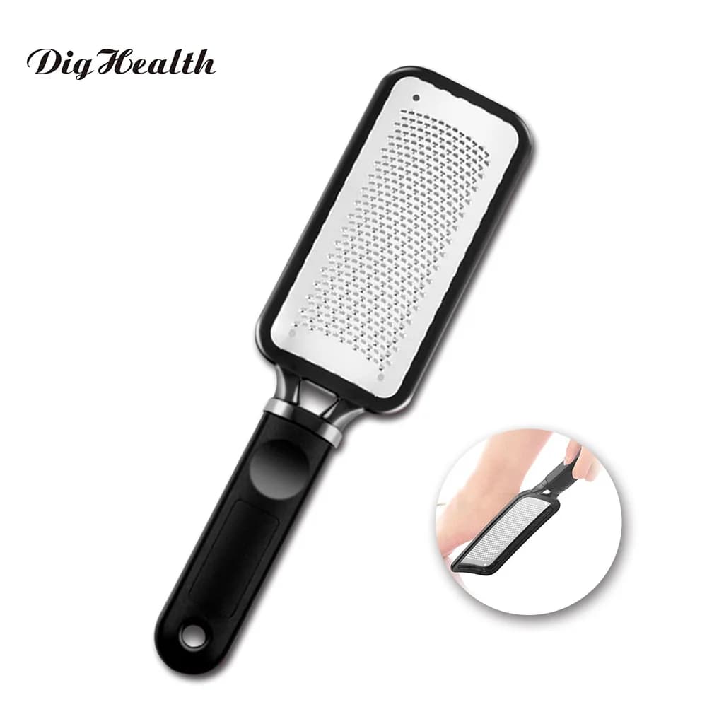 Black Dighealth Pedicure Foot File - Large Foot Rasp, Scrubber, Grater, and Scraper for Removing Dry, Rough, and Dead Skin and Calluses