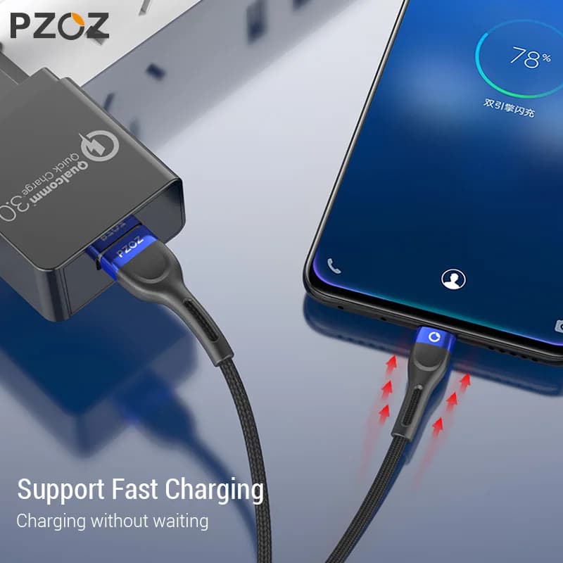 PZOZ Fast Charging Micro USB Cable - 3A Micro USB Cord for Samsung S7, Xiaomi Redmi Note 5 Pro, and Android Phone - Micro USB Charger Cable