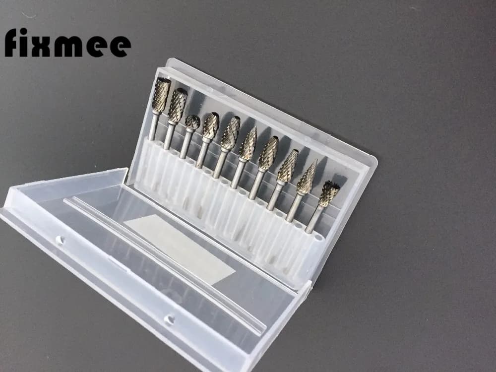 Tungsten Carbide Burrs Set - 10 pieces of Tungsten Steel Grinding Heads with Mini Drill Diamond Burs Material for Dremel Accessories