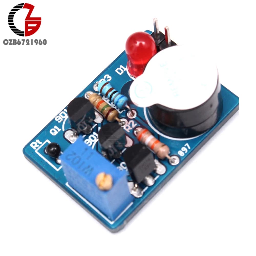 DIY Temperature Alarm Kit with Electronic Temperature Controller, Sound & Light Alarm Suite - ICSK061A with Thermal Buzzer & Thermistor