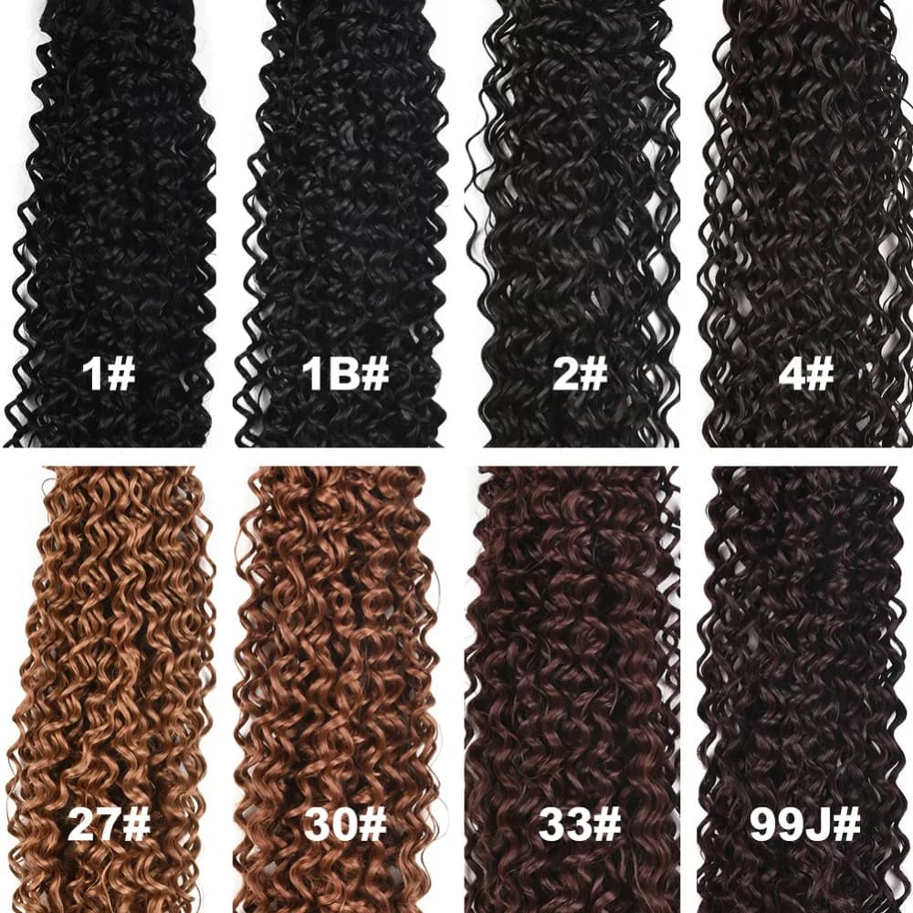 Lydia Water Wave Synthetic Hair Bundles Natural Black Pure Color Weave - 10-24 Inch - 1 Bundle/Pack - Double Weft - High Temperature - SEO Optimized