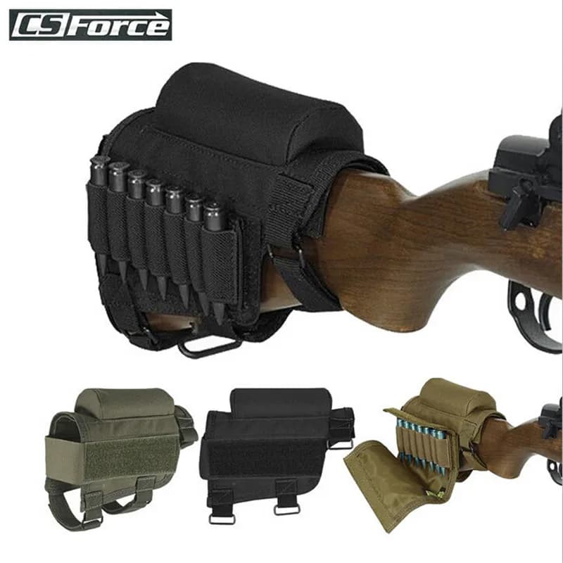 7 Round Hunting Gun Cartridge Holder for Airsoft Rifle Shotgun Bandolier Ammo, Military Tactical Bullet Carrier and Holster