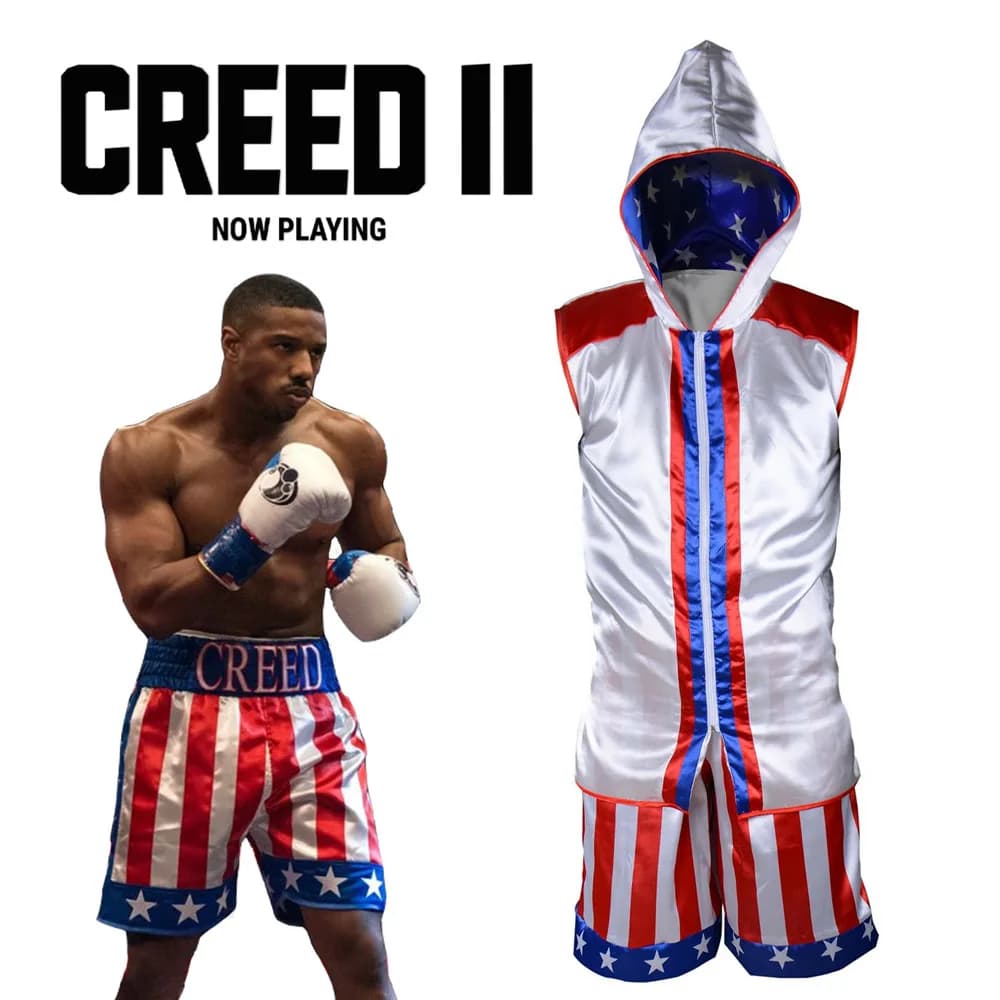 Men's Boxer Costume Hoodie Vest Boxing Shorts Adonis Johnson Revenge Cosplay Sports Uniform