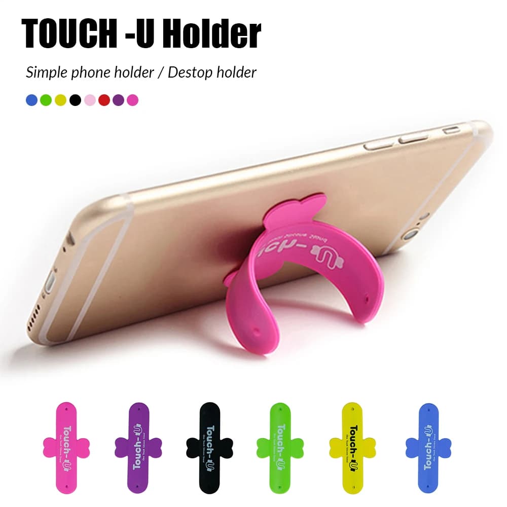 Universal Silicone Phone Holder Stand - Pack of 10, Portable Mini Touch U for iPhone 6 5s 7, Samsung, Tablets, PC