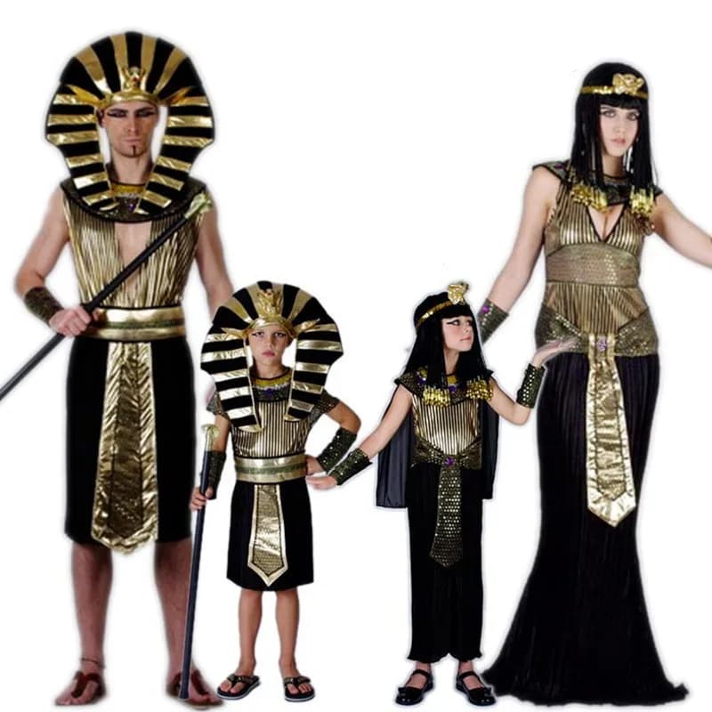 Gold Egyptian Pharaoh Costumes for Purim Party - Adult Clothing for Egyptian Kings, Men, and Princes - Purim Fancy Dress