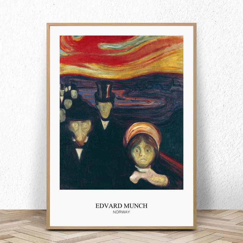 Edvard Munch's The Scream Art Print Poster Canvas Wall Picture - Famous Painting for Living Room Home Decoration