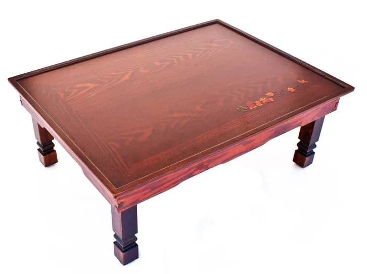 Small Rectangle Korean Folding Leg Table - Traditional Style Asian Antique Furniture for Low Dining in Living Rooms or Tea Rooms