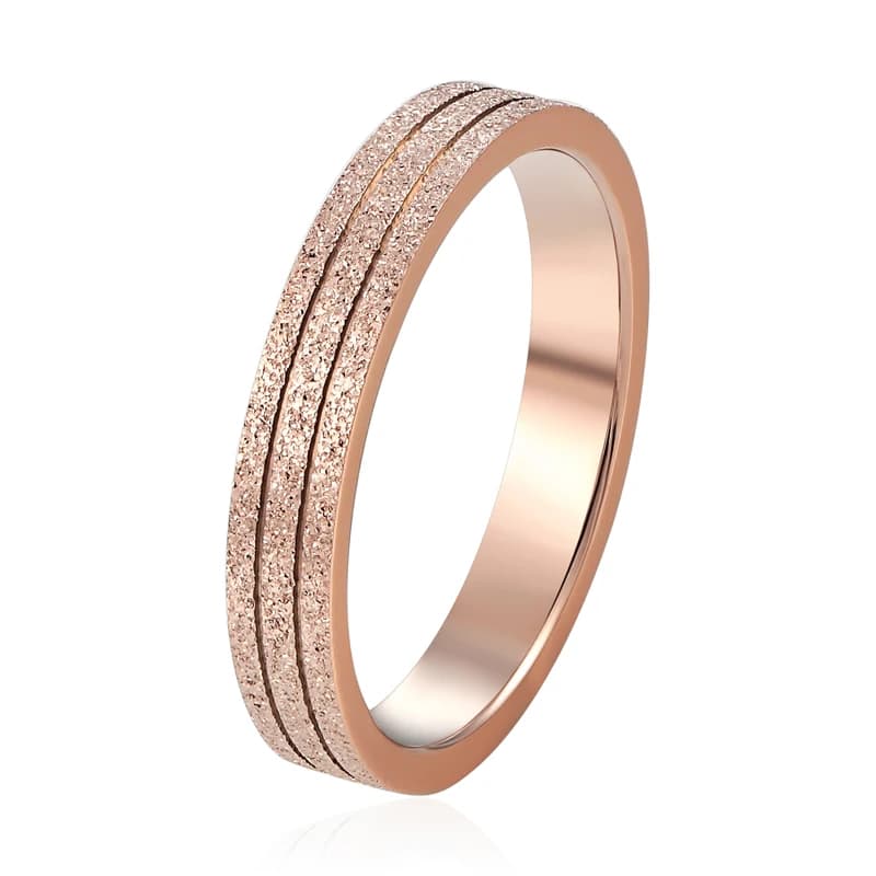 Double Striped Titanium Steel Scrub Women's Ring - High-Quality Wedding Band Jewelry for Women - Perfect Gift