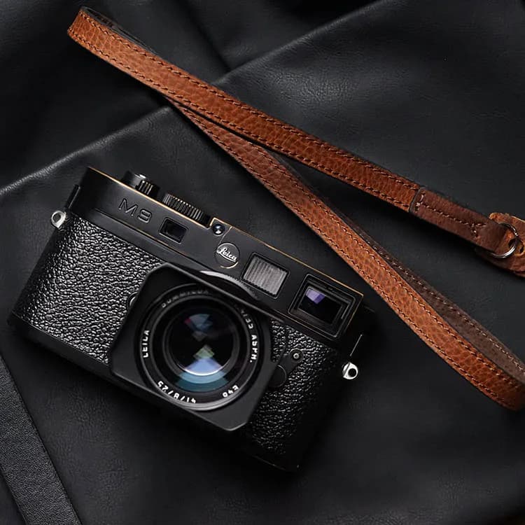 Mr.stone Handmade Genuine Leather Camera Shoulder Sling Strap, Double-sided Leather Photography Neck Strap, Fine Adjustable Length Belt for DSLR & Mirrorless Cameras