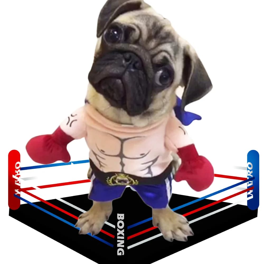 Halloween Pet Costume: Boxer Pugilism Cosplay Suit for Dogs - Funny Boxing Clothing and Cat Apparel