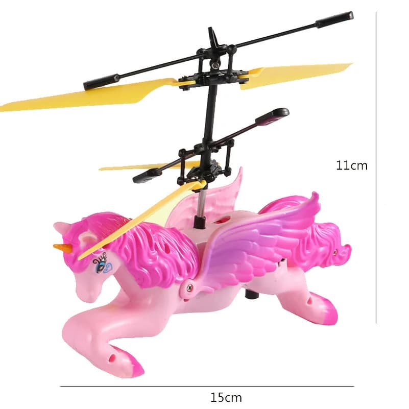 RC LED Infrared Induction Remote Control Flying Unicorn - Kids Gifts