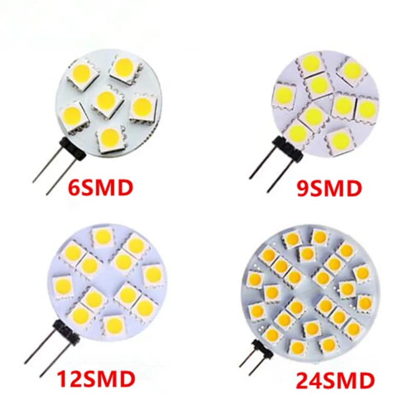 Chandelier Light: G4 LED Lamp in 1W, 2W, 3W & 4W with 6, 9, 12 & 24 Leds and 5050SMD for DC12V.