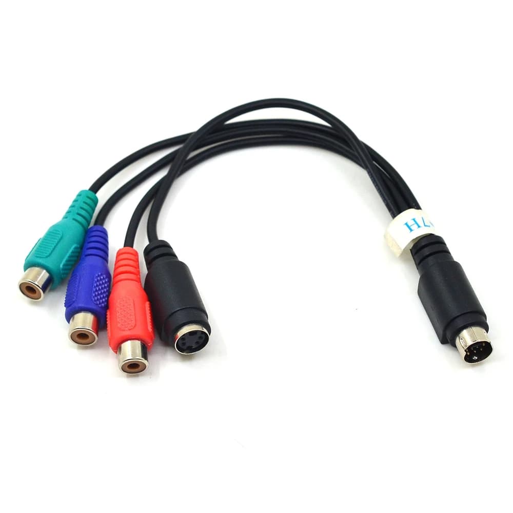 7 Pin S-Video to 3 RCA RGB and 4 Pin S-Video Female Adapter Cable 20cm for PC DVD HDTV