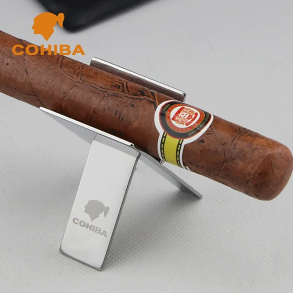 COHIBA Stainless Steel Foldable Ashtray with Cigarette Cigar Stand Holder Bracket - SEO Optimized