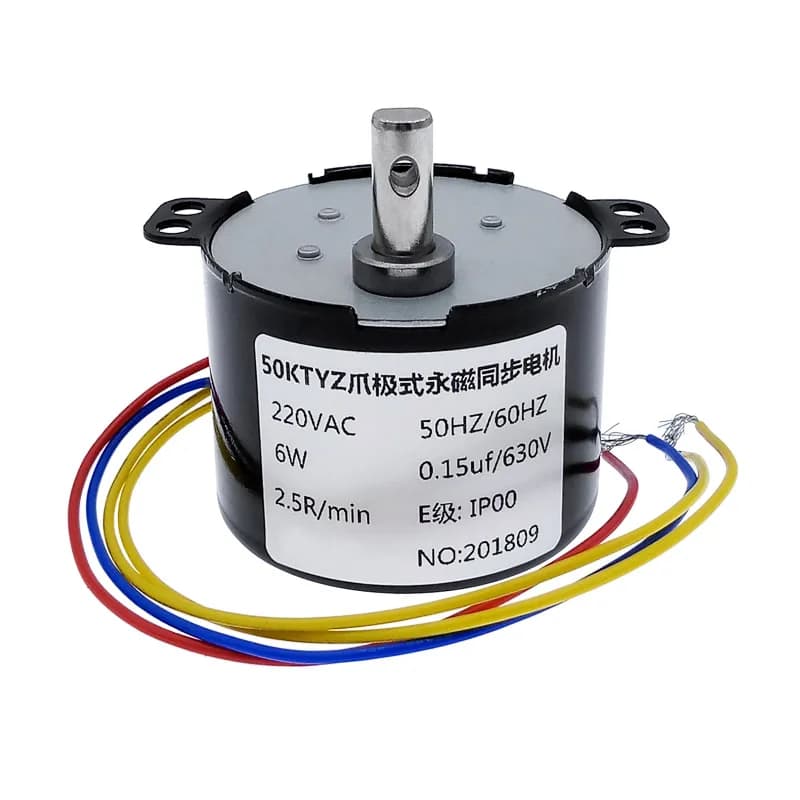 220V 6W Controllable Permanent Magnet Synchronous Motor with Speed Reducer - Positive/Negative Inversion - 50KTYZ