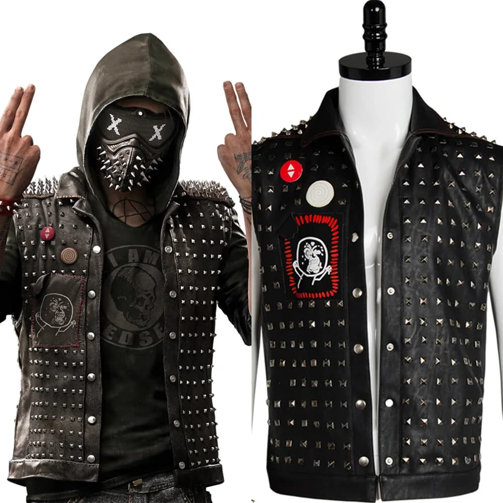 Watch Dogs 2 Cosplay Mask and Vest - Wrench I Am Dedsec Shawn Baichoo Costume, Halloween Uniform Outfit