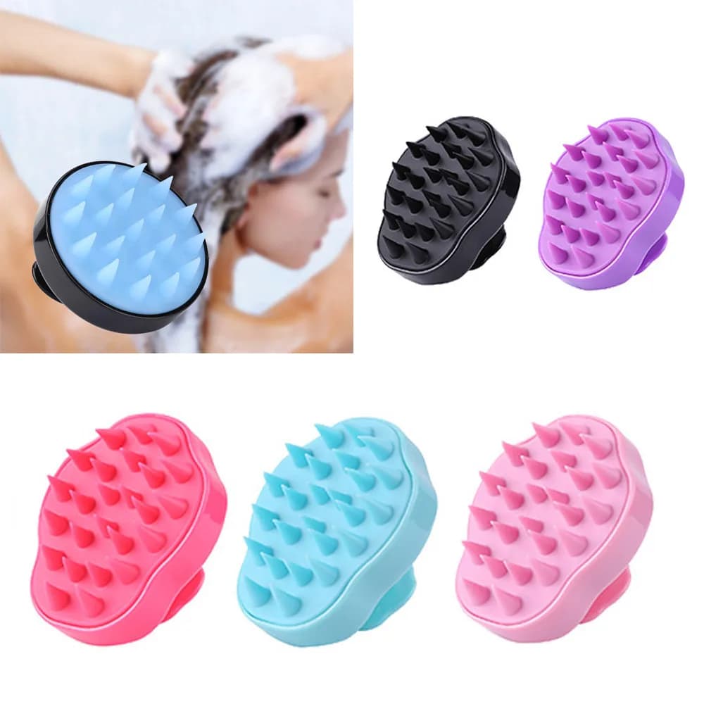 Silicone Head Body Scalp Massage Brush Comb | Shampoo Hair Washing Comb | Shower Brush | Bath Spa Slimming Massage Brush